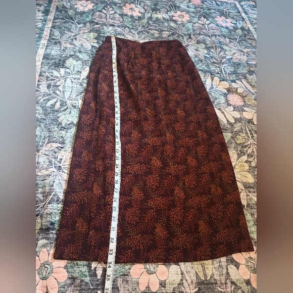 Vintage Michele Fairy Grunge Maxi Wrap Skirt Womens 6 Petite Fall Floral Forest - Picture 8 of 9